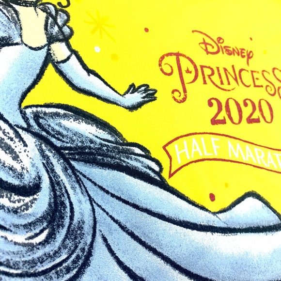 runDisney Disney Princess 2020 Half Marathon 13.1 Miles Womens V Neck L Cinderel - Picture 3 of 11